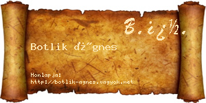 Botlik Ágnes névjegykártya